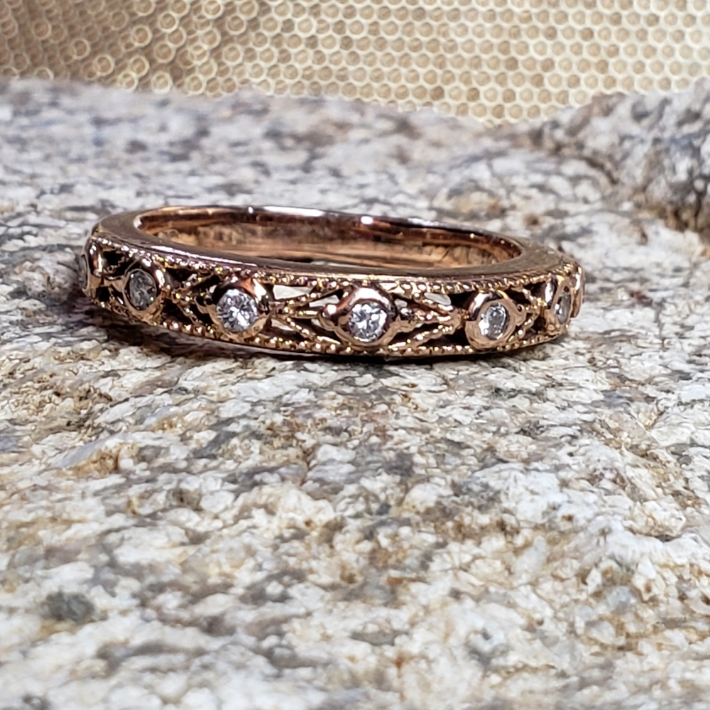Custom Made Rose Gold Diamond Wedding Band